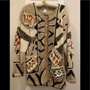 Vintage debra lubell long button front cardigan